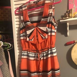 Coral stripe bow dress